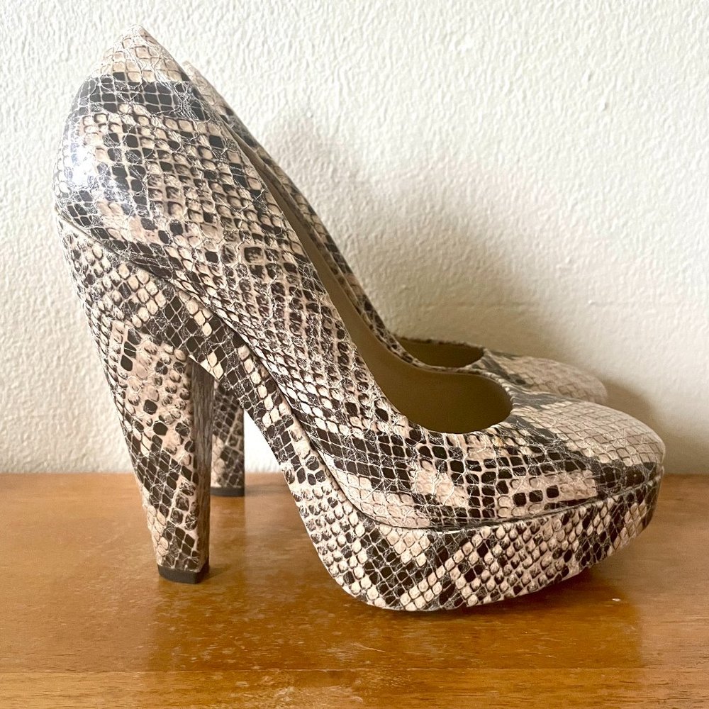 Stella McCartney faux snakeskin platform pumps, IT 38, US 7/7.5